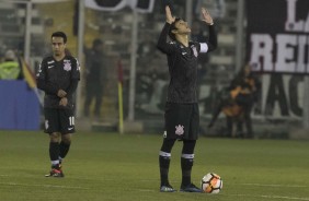 O paraguaio Ángel Romero no jogo contra o Colo-Colo, no Chile, pela Libertadores 2018