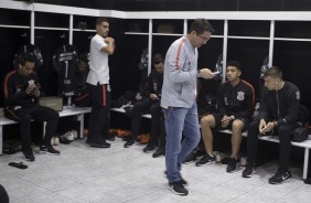 Osmar Loss no vestirio antes do jogo contra o Colo-Colo, no Chile