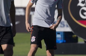 Ángelo Araos durante o treino da tarde de hoje no CT Joaquim Grava
