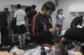 O paraguaio Romero no vestiário da Arena Condá antes do jogo contra a Chapecoense