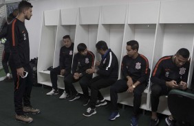 Time se prepara no vestirio da Arena Cond para o duelo contra a Chapecoense