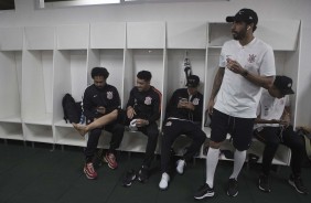 Vestiário da Arena Condá antes do jogo contra a Chapecoense, pelo Campeonato Brasileiro