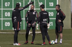 Goleiros do Corinthians em Chapec se preparando para duelo contra a Chapecoense