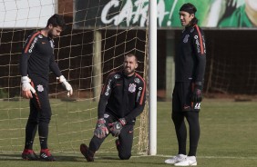 Caque, Walter e Cssio no treino em Chapec; O ltimo antes do jogo contra a Chapecoense