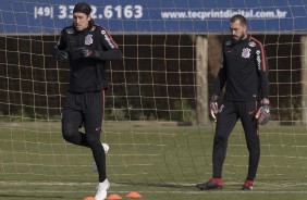 Cssio e Walter durante ltimo treino em Chapec