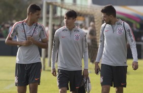 Matheus Matias, ngelos Araos e Pedro Henrique no ltimo treino em Chapec