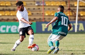 Nathan durante partida contra o Palmeiras, pelo Paulista Sub-20