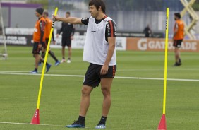 Angel Romero no treino desta segunda em preparação para o duelo na libertadores