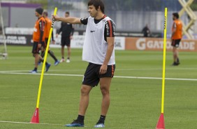 Angel Romero no treino desta segunda em preparao para o duelo na libertadores