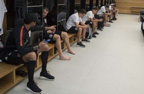 Jogadores se preparam para encarar o Atlético Mineiro pelo Brasileirão