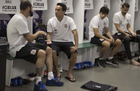 Jadson, Danilo, Romero e Henrique no vestirio do Castelo antes do jogo contra o Cear