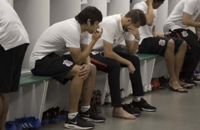 Romero e Henrique no vestiário do Castelão antes do duelo contra o Ceará