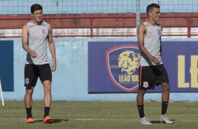 Vital e Pedrinho no treino no CT do Fortaleza, para enfrentar o Cear, pelo Brasileiro