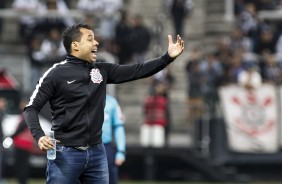 Jair Ventura em sua primeira vitria no comando do Corinthians