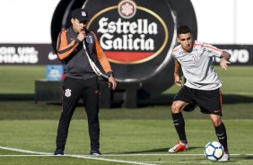 Jair Ventura e Gabriel no treinamento de hoje no CT