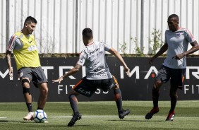 Corinthians treinou nesta manh no CT Joaquim Grava