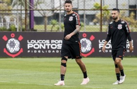 Pedro Henrique e Clayson no treino de hoje no CT Joaquim Grava