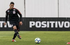 Gabriel durante treino da manh