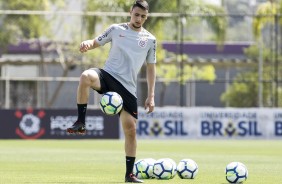 O jovem Mantuan no treino de hoje no CT