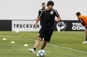 Romero no treino desta manhã no CT