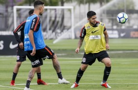 Sergio Díaz durante treino desta manhã no CT Joaquim Grava