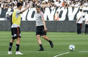 Carlos Augusto no treino aberto na Arena Corinthians