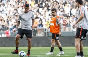 Ralf e Fagner no treino aberto na Arena Corinthians