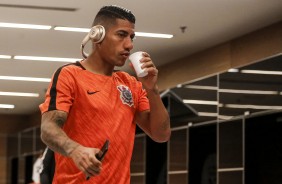 Ralf no vestirio da Arena Corinthians antes do jogo contra o Flamengo