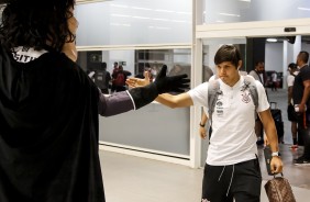 Romero chega  Arena Corinthians para jogo contra o Flamengo, pela Copa do Brasil