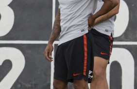 Paulo Roberto e Roger no treino de hoje no CT