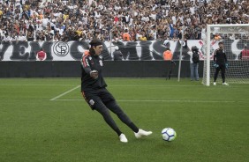 Goleiro Cssio durante treino aberto na Arena Corinthians, antes da final contra o Cruzeiro