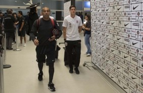 Sheik chega ao vestirio da Arena Corinthians para deciso contra o Cruzeiro