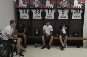 Jogadores no vestirio de enfrentar o Vitria na Arena Corinthians