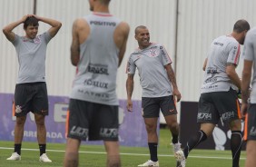 Jogadores em atividade no treino desta quarta-feira antes de enfrentar o Botafogo