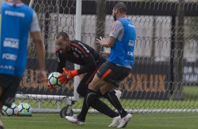 Jogadores em atividade no treino desta quarta-feira antes de enfrentar o Botafogo