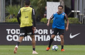 Jogadores realizam treinamentos no treino desta tarde