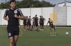 Romero no treino do Corinthians