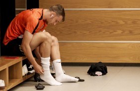 Jogadores se preparam para enfrentar o São paulo