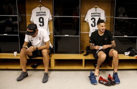 Pedro Henrique e Roger nos vestiários