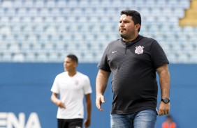 Treinador Eduardo Barroca na final do Paulista Sub-20, contra o Palmeiras