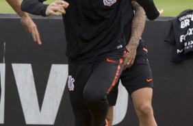 Matheus Vital durante o último treino antes do jogo contra a Chapecoense