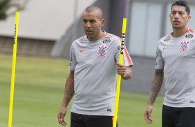 Os veteranos Sheik e Ralf no treinamento desta quinta-feira