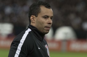 Jair Ventura no último jogo do Corinthians na Arena nesta temporada 2018, contra a Chapecoense
