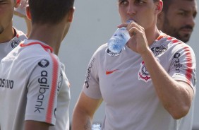 Rodrigo Figueiredo no treinamento de hoje no CT Joaquim Grava; foco total no Grêmio