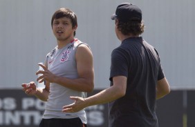 Romero e Anselmo Sbragia no treino de hoje no CT Joaquim Grava