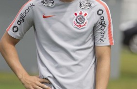 Carlos Augusto durante o último treino do Corinthians no ano de 2018