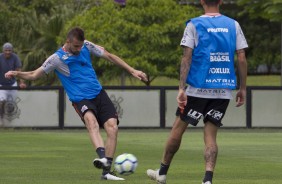 Henrique no treino do Corinthians antes do ltimo jogo contra o Grmio, pelo Brasileiro