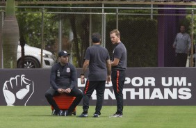 Jair Ventura durante o último treino do Corinthians no ano de 2018