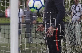 Jair Ventura no treino de hoje no CT; Timo enfrenta o Grmio, no domingo