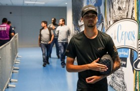 Thiaguinho no vestiário antes do jogo contra o Grêmio, pelo Brasileirão